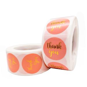 Quality Waterproof Round Thank You Sticker Labels Custom Circle Stickers Roll wholesale