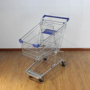 Quality 100L Grocery store Rolling Trolley Steel Powder Coating German type Steel Shopping Cart wholesale