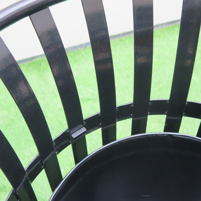 Powder Coating Dia 584* 914H Mm Steel Outdoor Trash Can