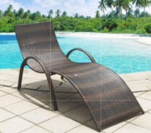 Quality Waterproof Beach Lounger Bed Outdoor Rattan Lounge with Two Different Weaving Styles wholesale