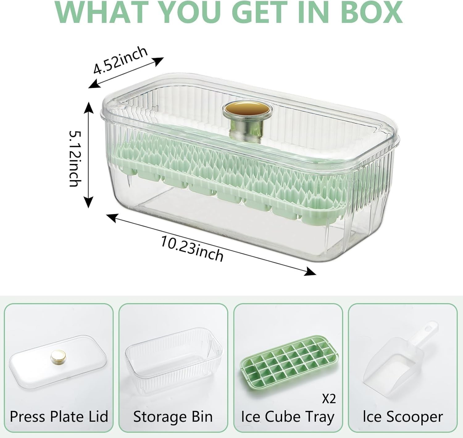 Freezer Food Grade Lce Cube Tray With Lid And Bin BPA Free Silicone Ice Cube Trays Molds