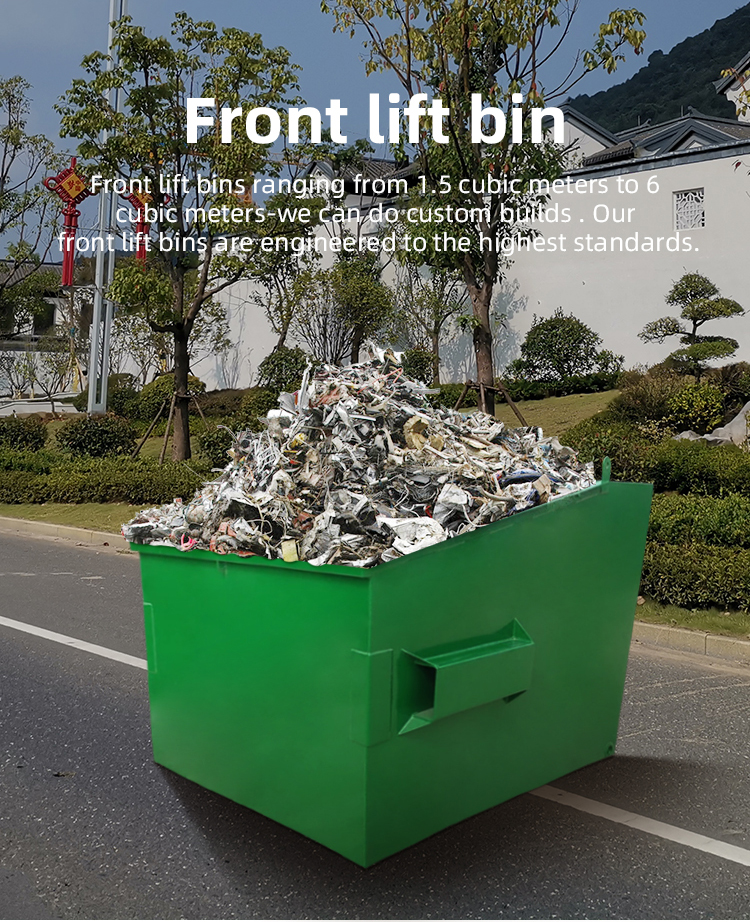 3 - 8M3 Industrial Steel Skip Bin Recycle Waste Garbage Bin For Hotels And Restaurants