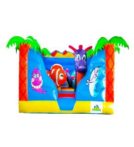 Quality Blue Ocean Park Inflatable Small Bouncy Castle House For Rental wholesale