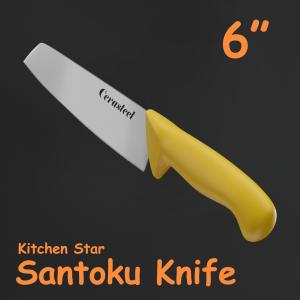 Quality High Strength 6 Inch Santoku Knife Lightweight Sandwich Type Cutting Edges wholesale
