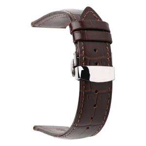 Quality Gentlemen Classic Leather Watch Straps With Folding Buckle wholesale