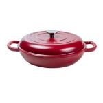 3.6qt Shallow Enamel Casserole Dish With Lid Multifunctional