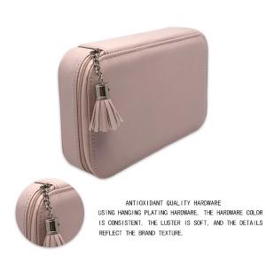 Quality Reflective Mirror Rectangle Leather Travel Jewelry Case wholesale