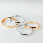 Daily wearing Overlapping 18K 9g Gold Diamond Couple Rings