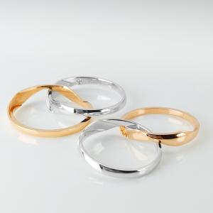 Quality Daily wearing Overlapping 18K 9g Gold Diamond Couple Rings wholesale