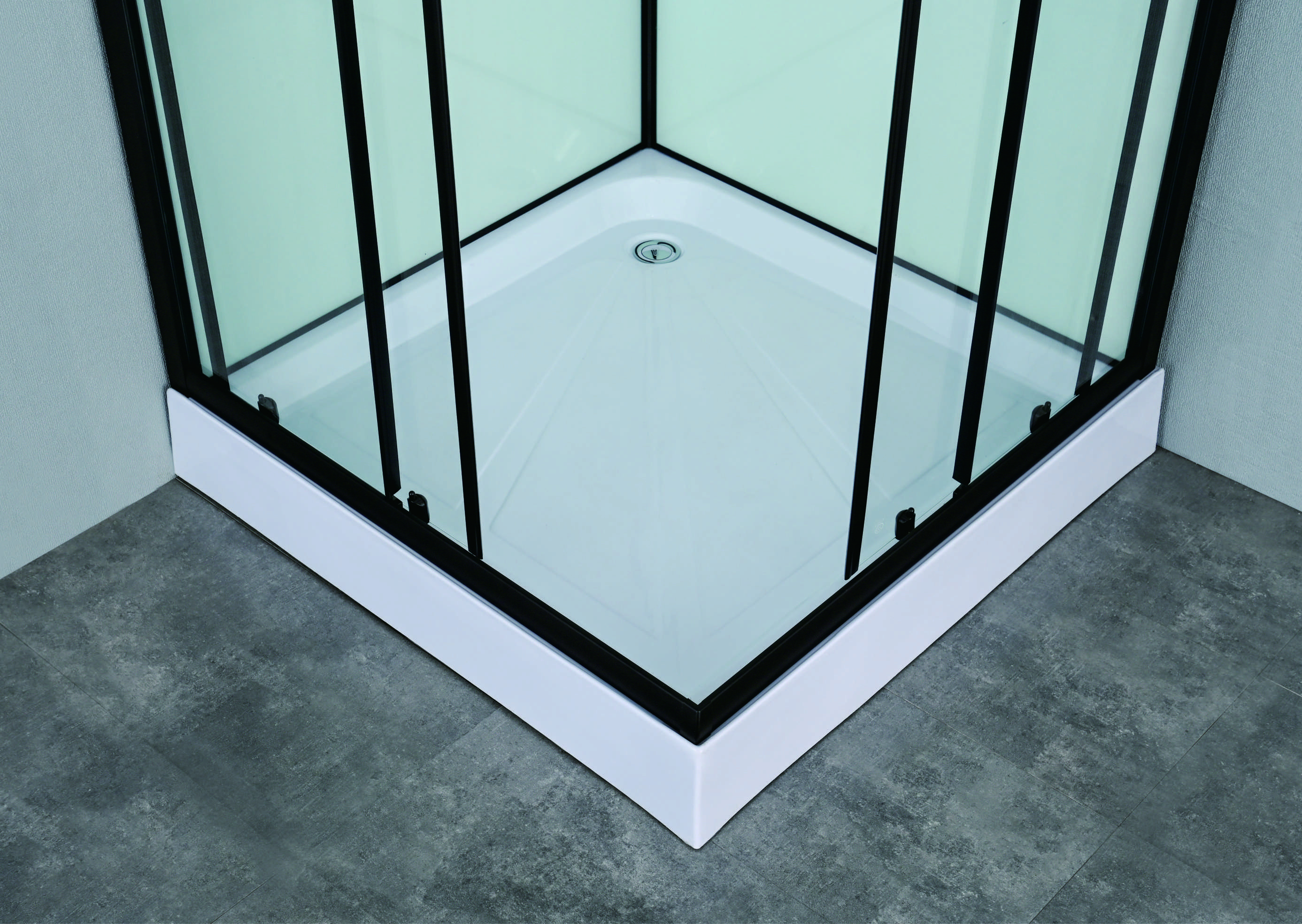 Stylish Shower Room With Matt Black And Tempered Glass For Durable And Customizable