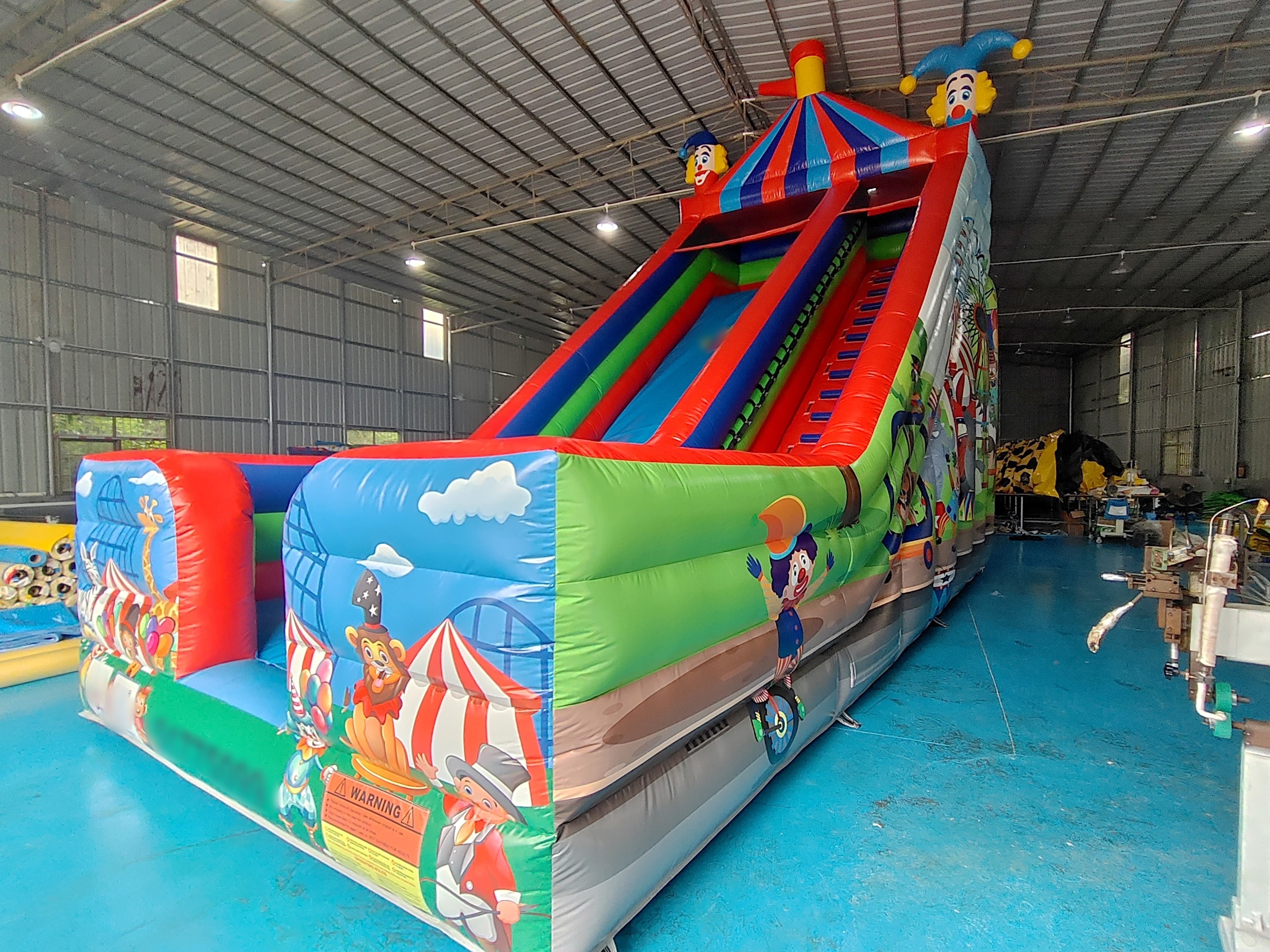 Commercial Digital Printing Inflatable Big Slides Clown Circus Printing Inflatable Slides Castle For Outdoor For Kids