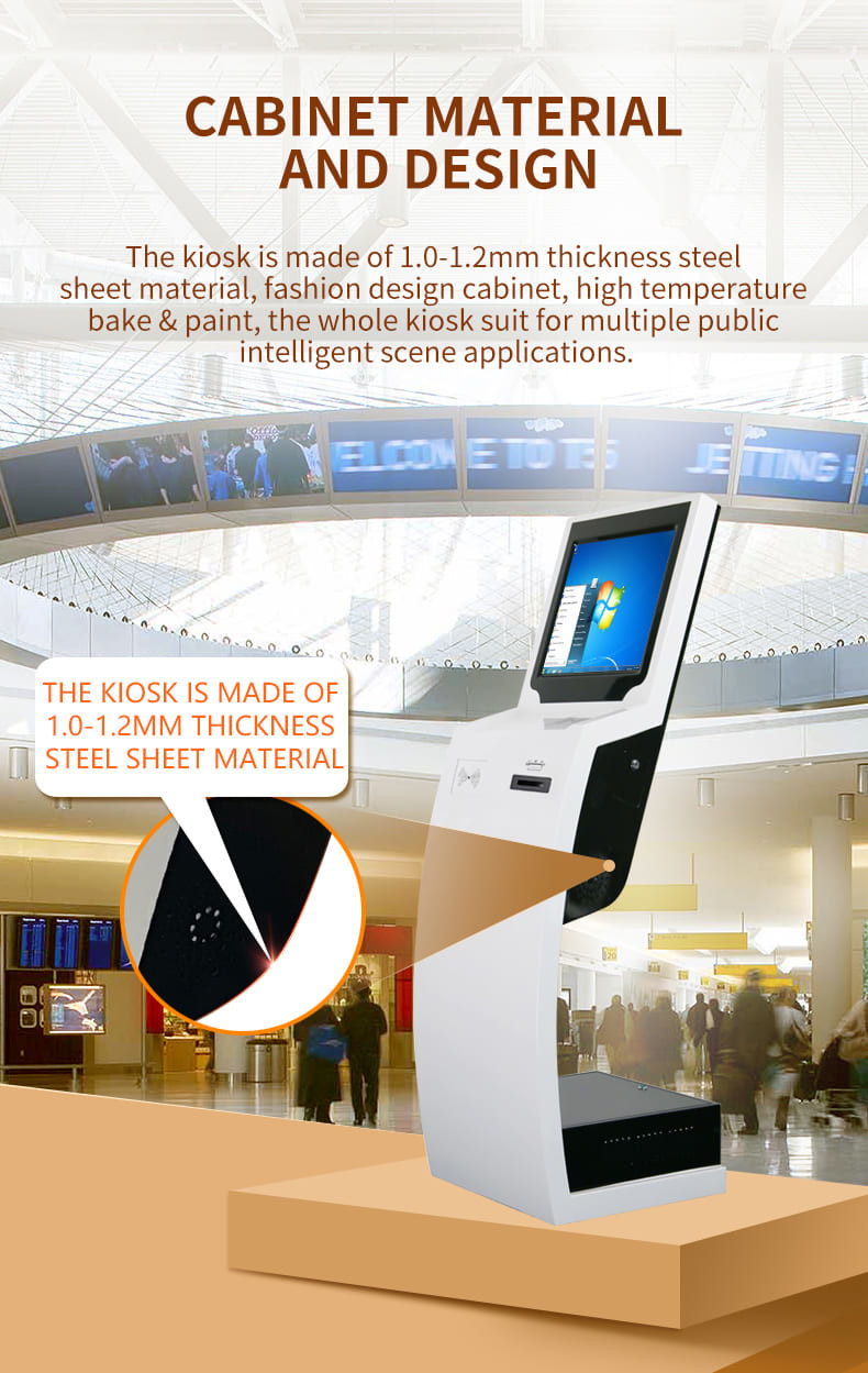 19 Inch Self Service Ticket Collect Terminal Touch Screen Self Service Kiosk