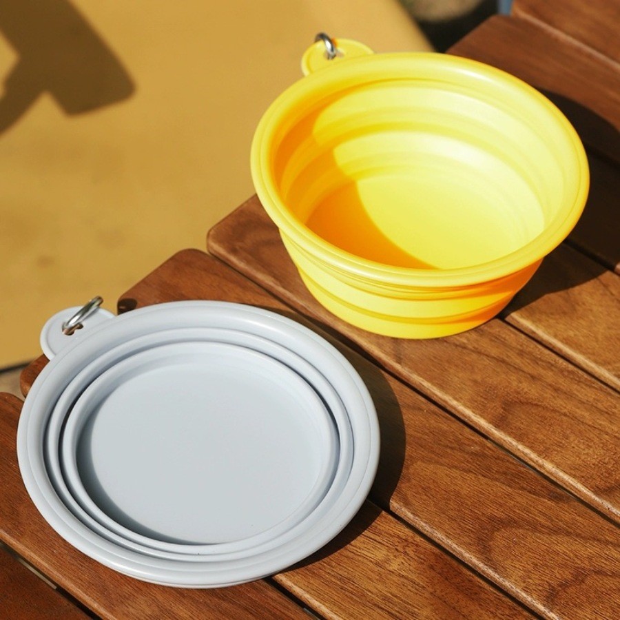 Silicone Collapsible Dog Bowls BPA Free Portable Foldable Travel Bowl For Pet Cat Food Water Feeding Dish For Camping