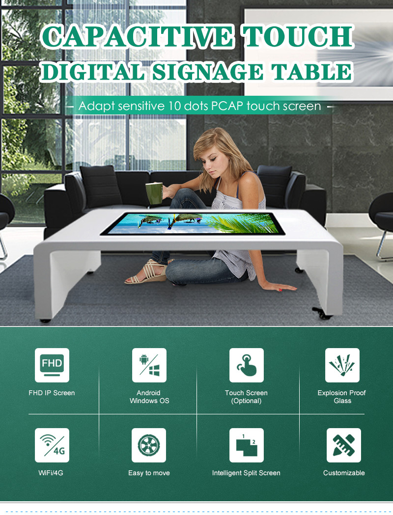 Digital Touch Screen Gaming Table 32'' 43'' LCD Capacitive Multi Touch