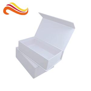 Quality Luxury Magnetic White Color Gift Packaging Boxes With Hot Stamping Pattern wholesale