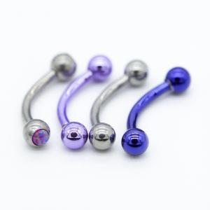 Quality Synthetic Opal 16 Gauge Eyebrow Piercing Jewelry Stainless Steel 8mm wholesale