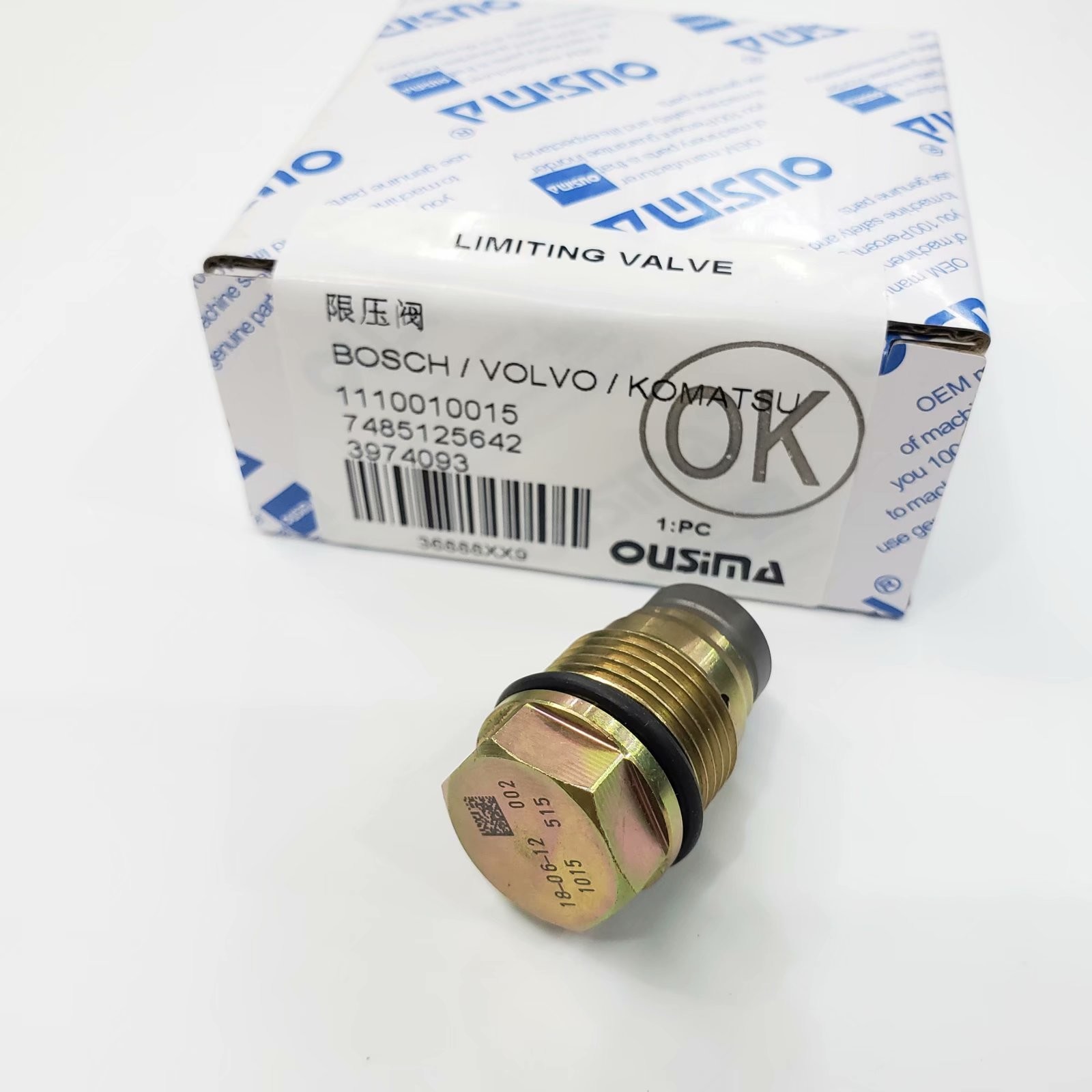 OUSIMA Fuel Rail Pressure Relief Limiter Valve 1110010015 7485125642 3974093 For BOSCH KOMATSU