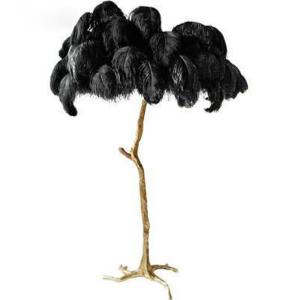 Quality Customized Free Standing Black 220V Ostrich Feather Lamp wholesale