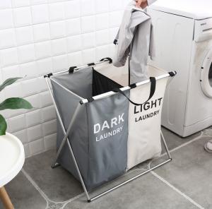 Quality White Kids Baby Cotton Canvas Fabric Storage Bin Dirty Cloth Toys Collecting Basket Foldable Custom Laundry Bags wholesale