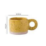 300ML Ceramic Nordic Ring Handle Coffee Mug Speckled Brief Novelty Pattern Milk
