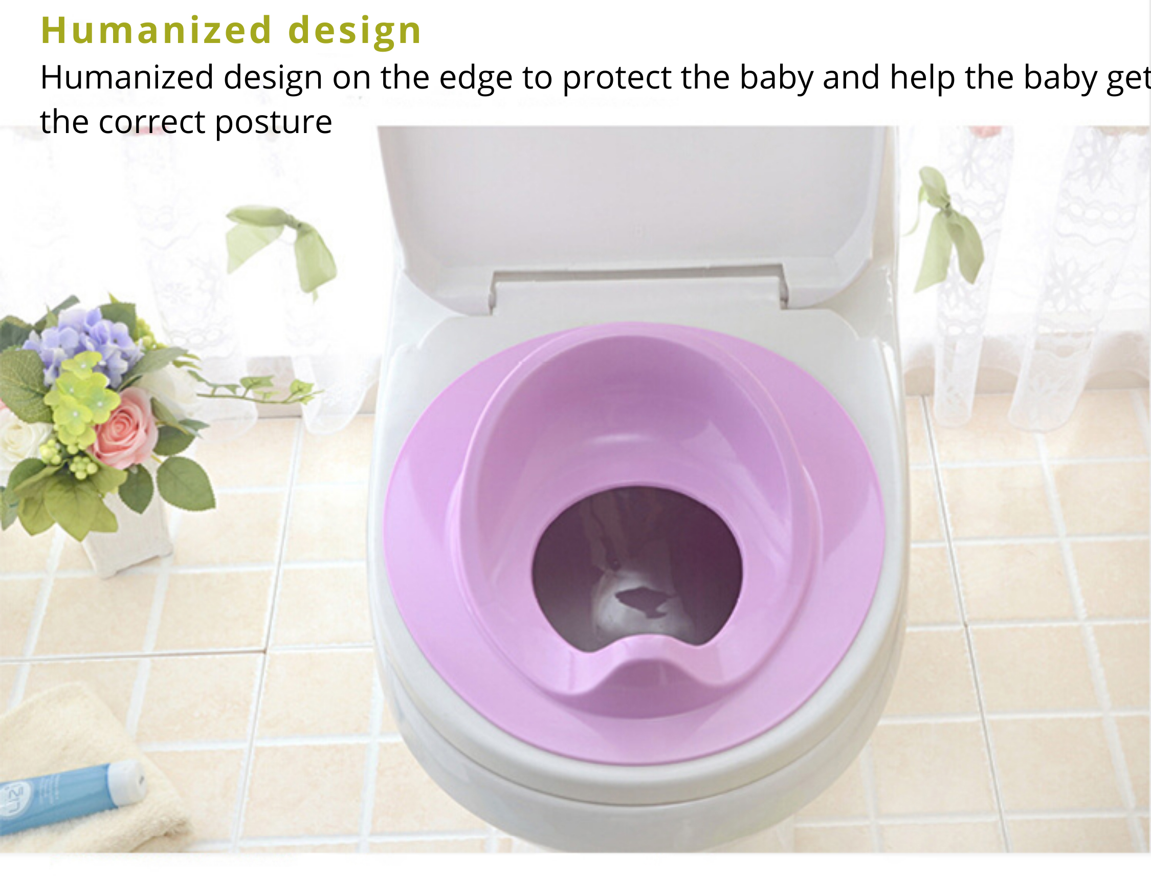 Plastic Potty Training 1-7years Old Baby Toilet Seat Soft Non-Slip