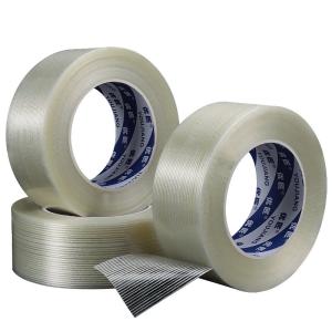 Quality Transparent Self Adhesive Insulation Fiberglass Filament Tape Bi Directional Filament Tape wholesale