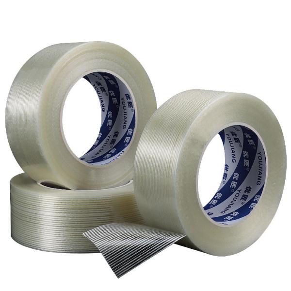 Transparent Self Adhesive Insulation Fiberglass Filament Tape Bi Directional