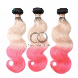 Quality #T1B/613/Pink Body Wave Remy Human Hair Bundles Sew In Weave Bundles Brazilian Bundle Deals wholesale