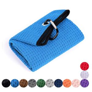 Quality Custom Logo Microfiber Recycled Polyester Waffle Golf Towel For Gym wholesale
