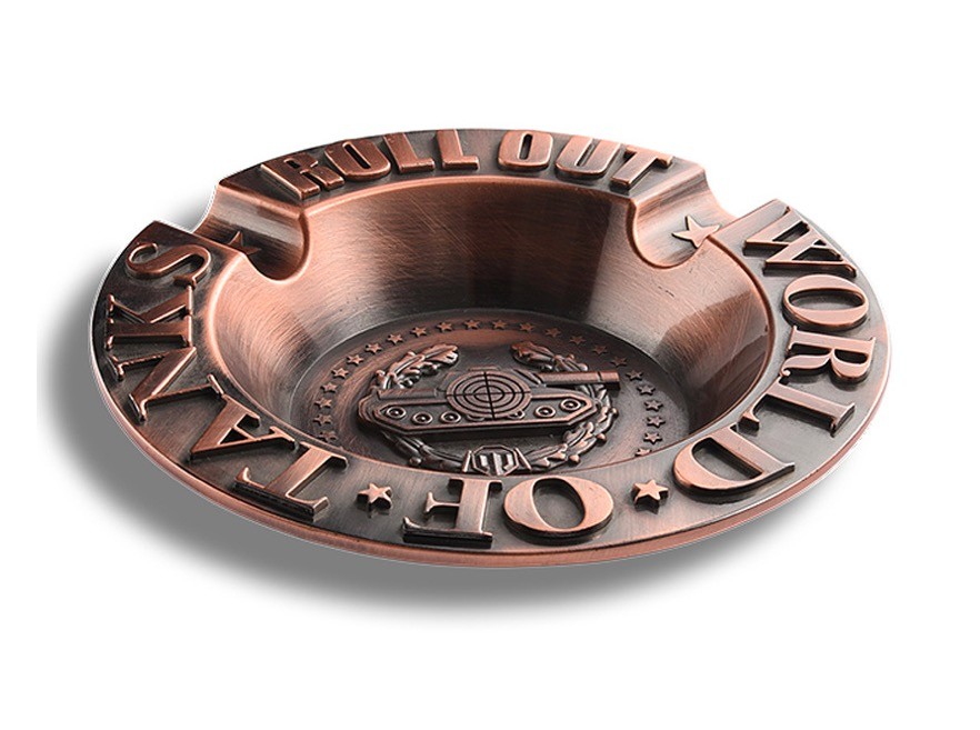 Thickness 5.0mm OEM Antique Plating Zinc Alloy Ashtray