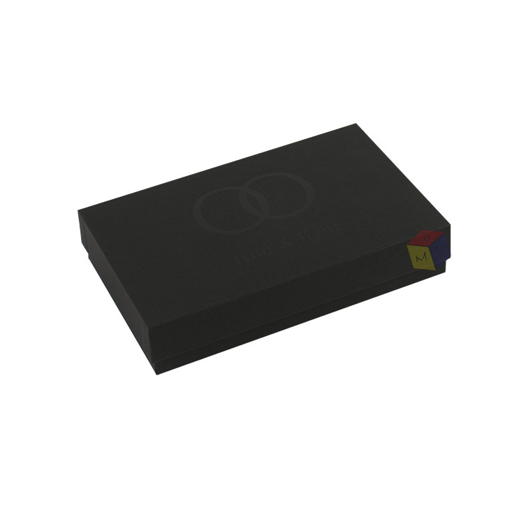 Luxury Black Custom Glossy Logo 2 piece Paper Rigid Cardboard Gift Packaging Box With Lids