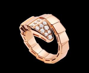 Quality Serpenti 18 kt pink gold ring with pavé diamonds Ref. AN855318 wholesale