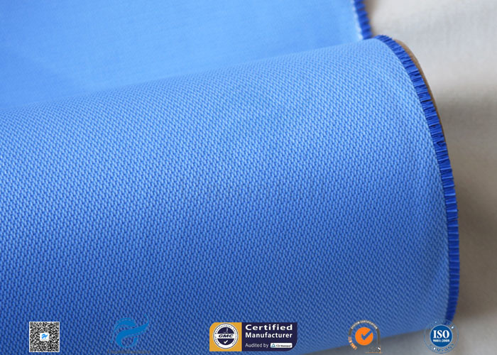 0.5mm 15oz Blue Silicone Coated Fiberglass Fabric For Auto Part Insulation