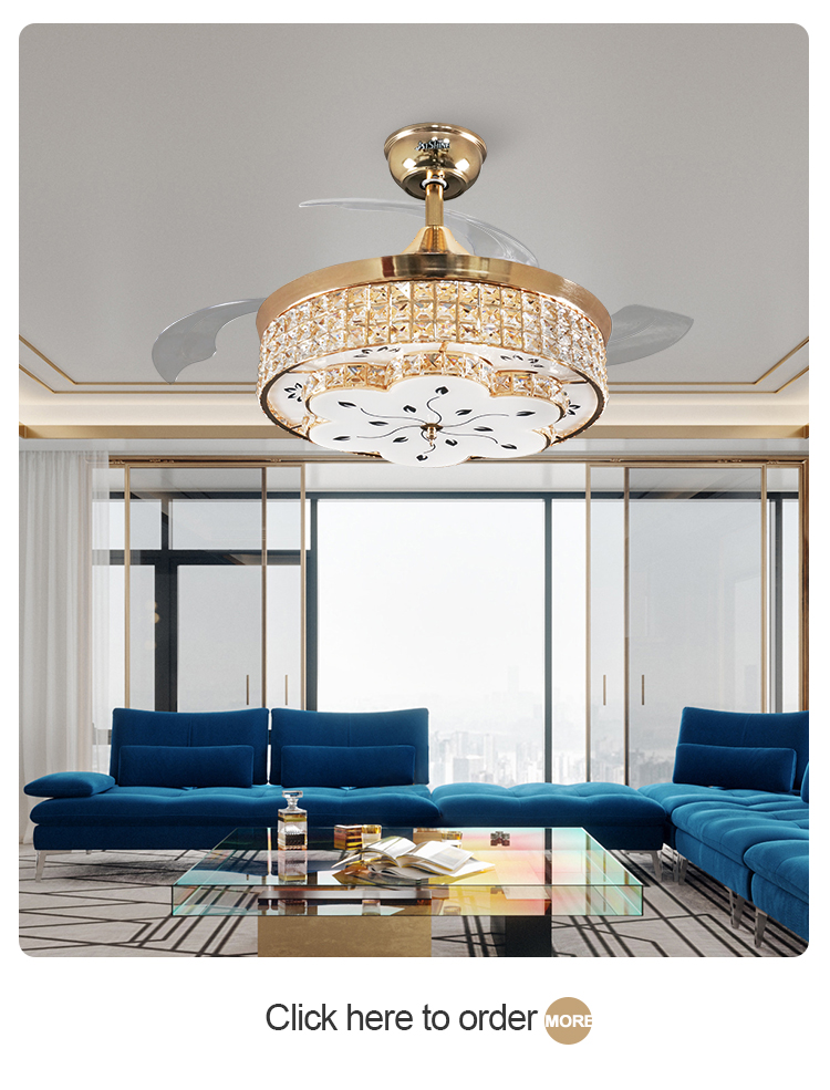 3000K Color Temperature 42 Inch LED Ceiling Fan with Hidden Blades and Design