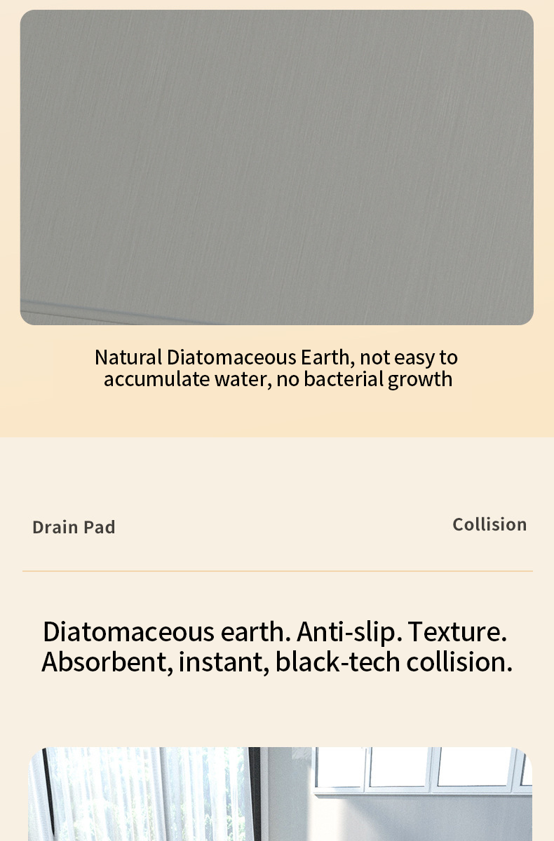 Home Hotel Restaurant Non-Slip Diatomaceous Earth Placemat for Fast Dry Table Mat