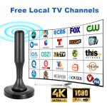 Support for 4K 1080p strongest magnetic base hd tv antenn long range digital