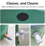 Green 100 Gallon Collapsible PVC Rain Barrel 500D/1000D Portable Water Storage