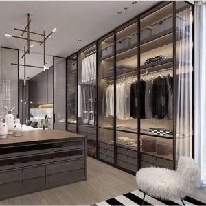 Quality E0 E1 Glass Door Wardrobes Glass Front Wardrobe Customized Size wholesale
