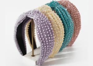 Quality cute Baroque handmade beaded headbands wide fabric headbands with bow hair accessories Yiwu wholesale wholesale