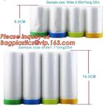 HDPE Masking Film,Indoor Application Pretaped Drop Cloths,masking film,pre-taped