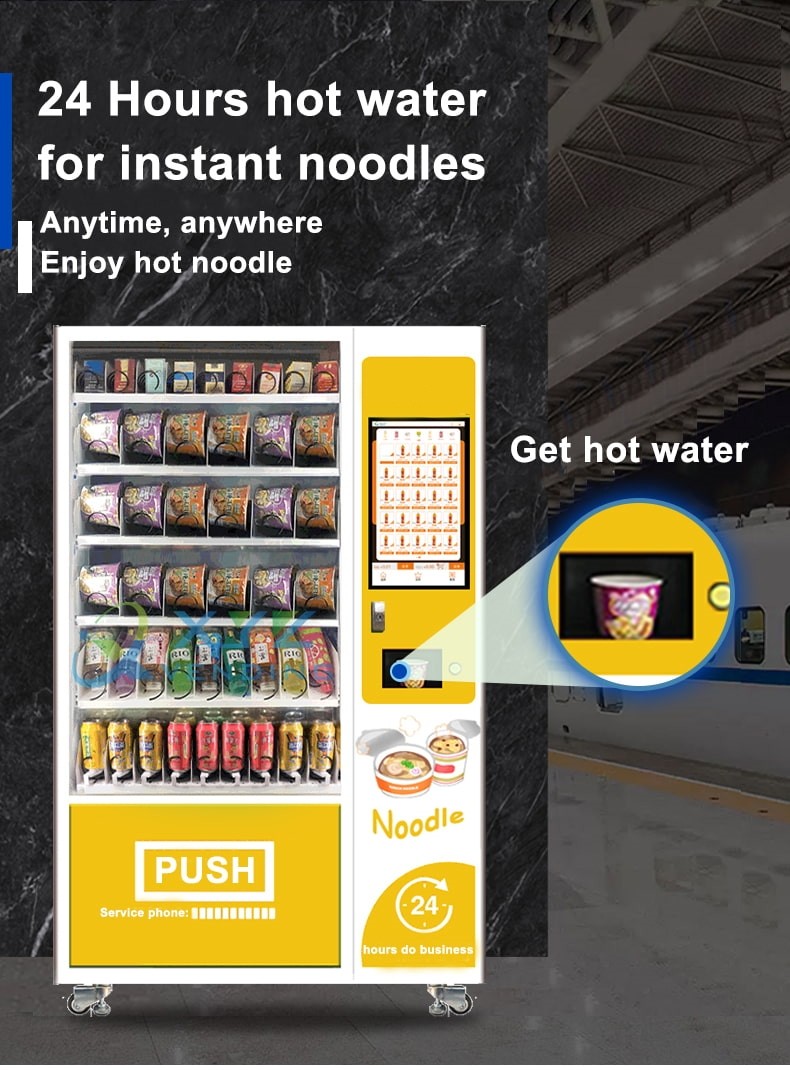 Snack Drinks Combo Disposable Cup Instant Ramen Noodle Vending Machine With Hot Water