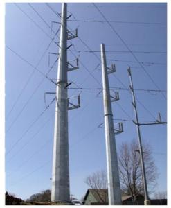 Quality Durable Hot Dip Galvanized Power Distribution Pole 25-55FT wholesale