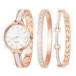 Rosegold 18cm Watch Gift Set Ladies Diamond Women'S Watch And Bracelet Gift Set