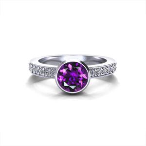 Quality Amethyst Filigree Ring Slightly Stones With 4K White Gold, Amethyst .20cttw wholesale