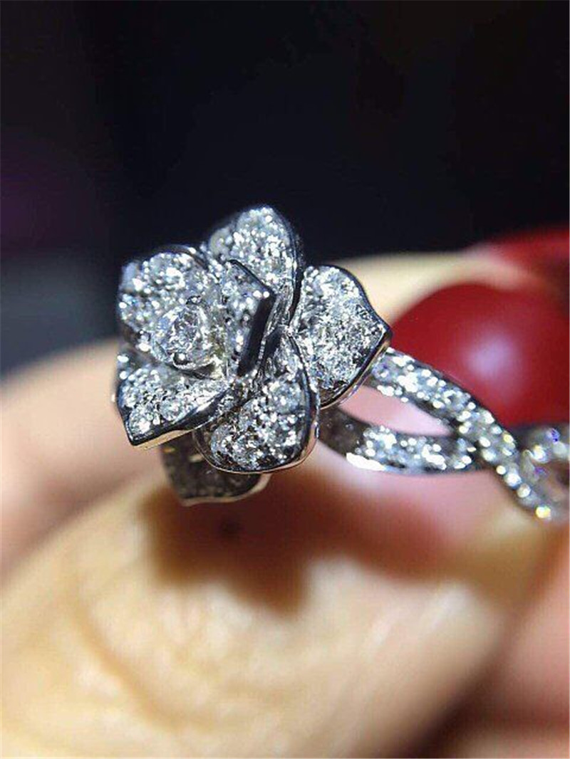 Luxury jewe factory Rose ring 18k gold white gold yellow gold rose gold diamond ring G34UR800