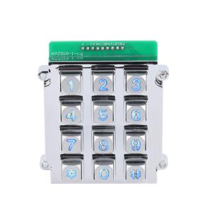 Quality Chinese cheapest 3X4 matrix die cast keypad with back blue led lighting wholesale