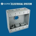 GFCI Electrical Aluminum 2 Gang Box Weatherproof Outlet Box With 5 Outlet Holes