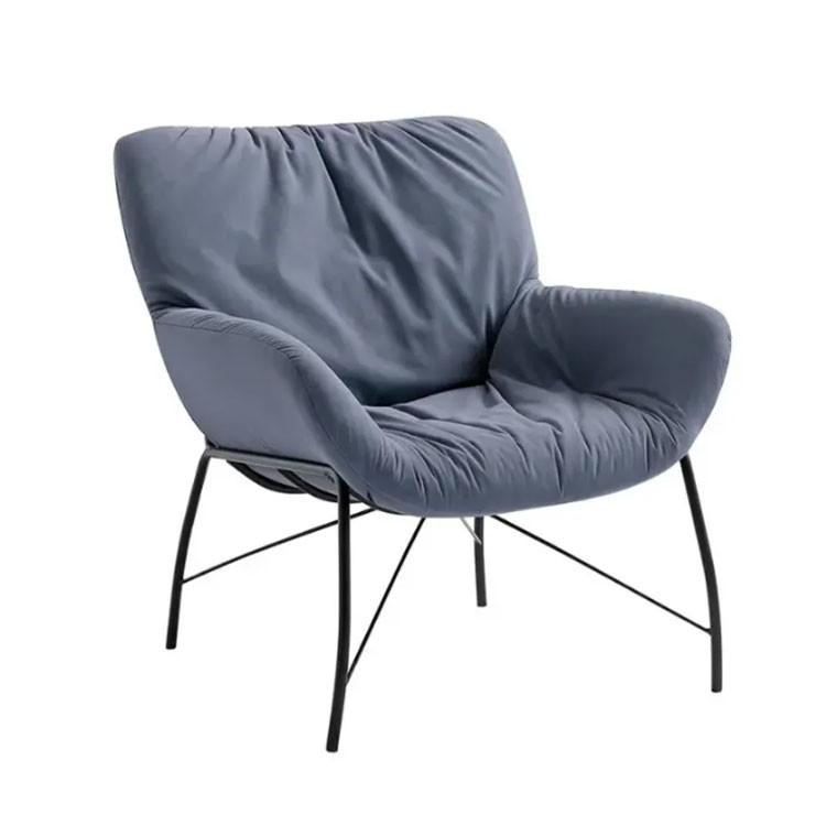 27.9 Inch Modern Leisure Chair Scratch Resistant Leather Sofa Chair With Metal Leg