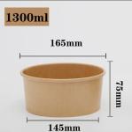500ml 750ml 1000ml 1300ml 1500ml Disposable Kraft Paper Bowls