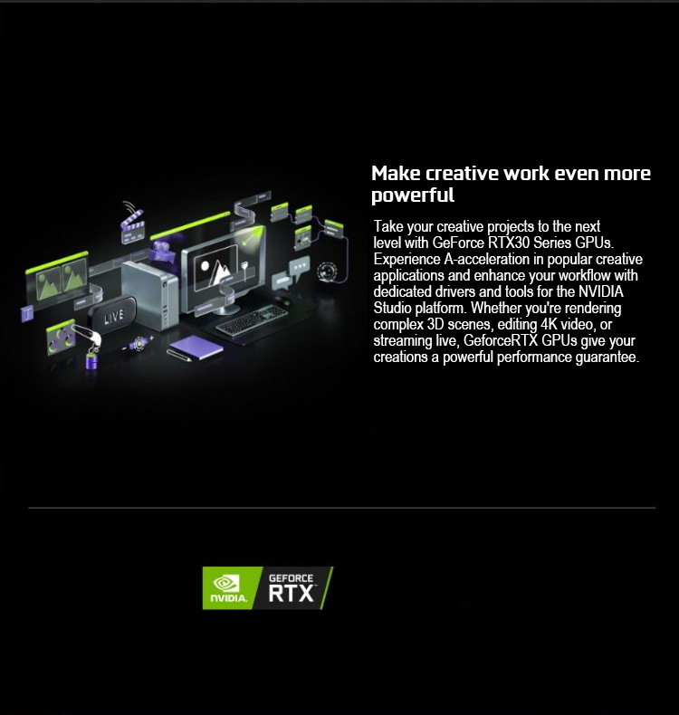 128bit Computer Game Graphics Card GEFORCE RTX 3050 8GB GDDR6 8pin Interface